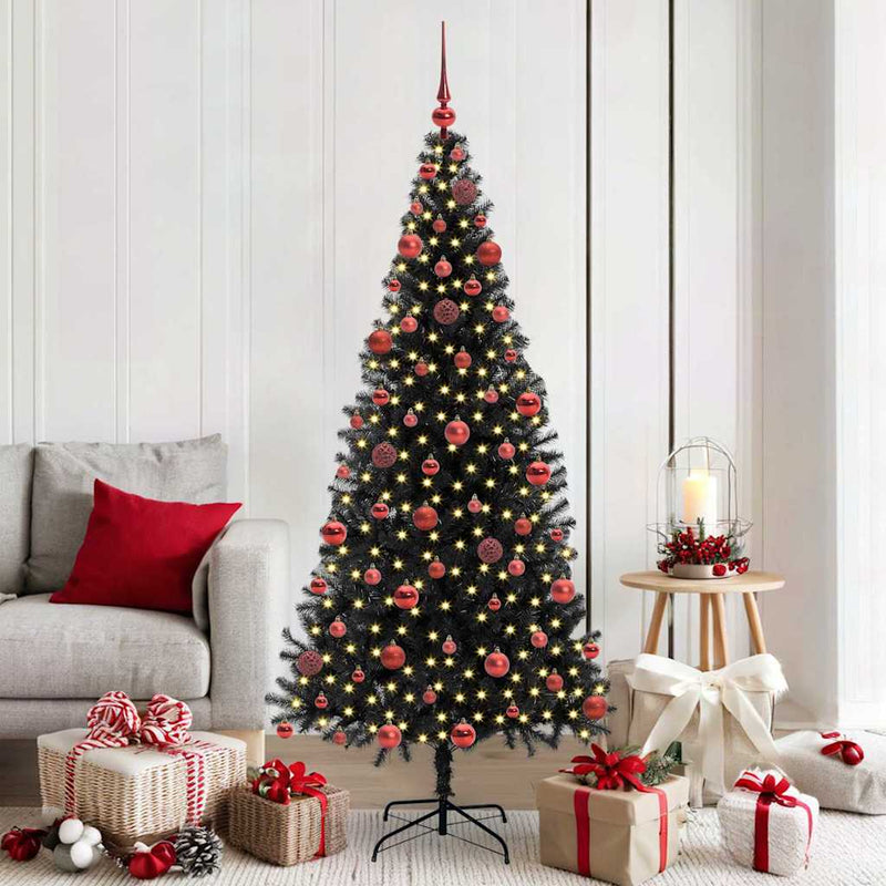 Load image into Gallery viewer, Vidaxl kerstboom met 300 led met standaard zwart 180 cm pvc