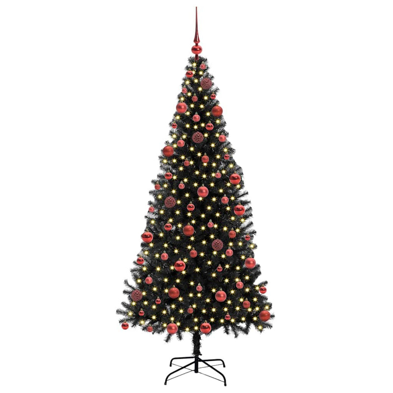Load image into Gallery viewer, Vidaxl kerstboom met 300 led met standaard zwart 180 cm pvc