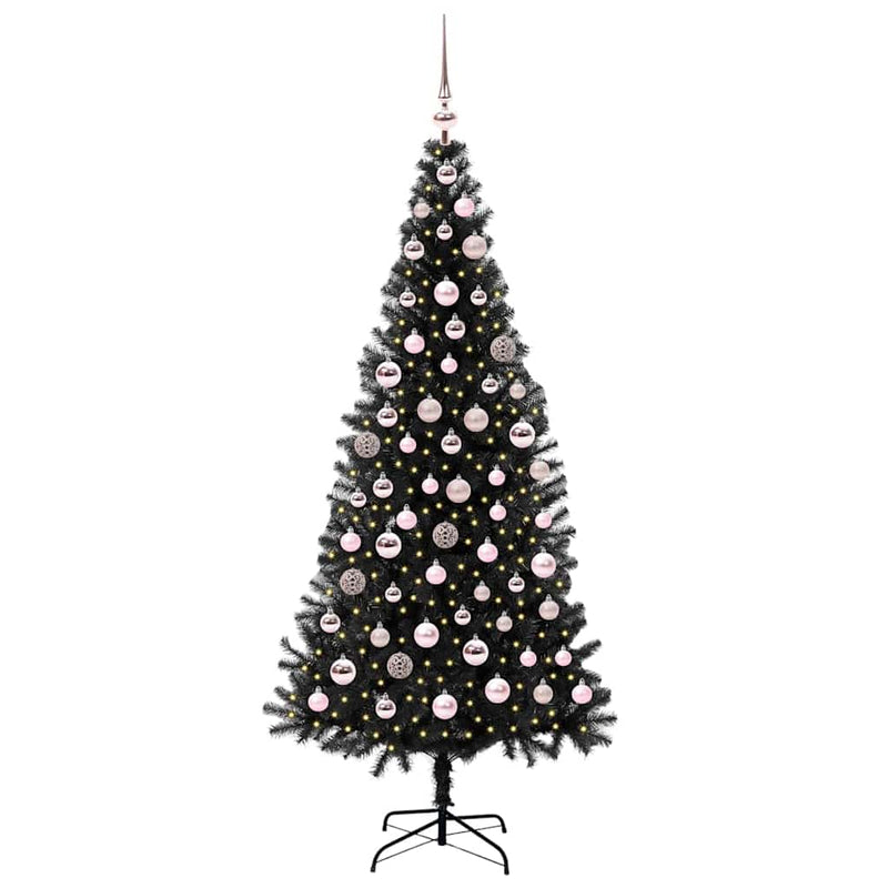 Load image into Gallery viewer, Vidaxl kerstboom met 300 led met standaard zwart 180 cm pvc