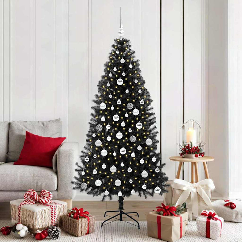 Load image into Gallery viewer, Vidaxl kerstboom met 300 led met standaard zwart 180 cm pvc