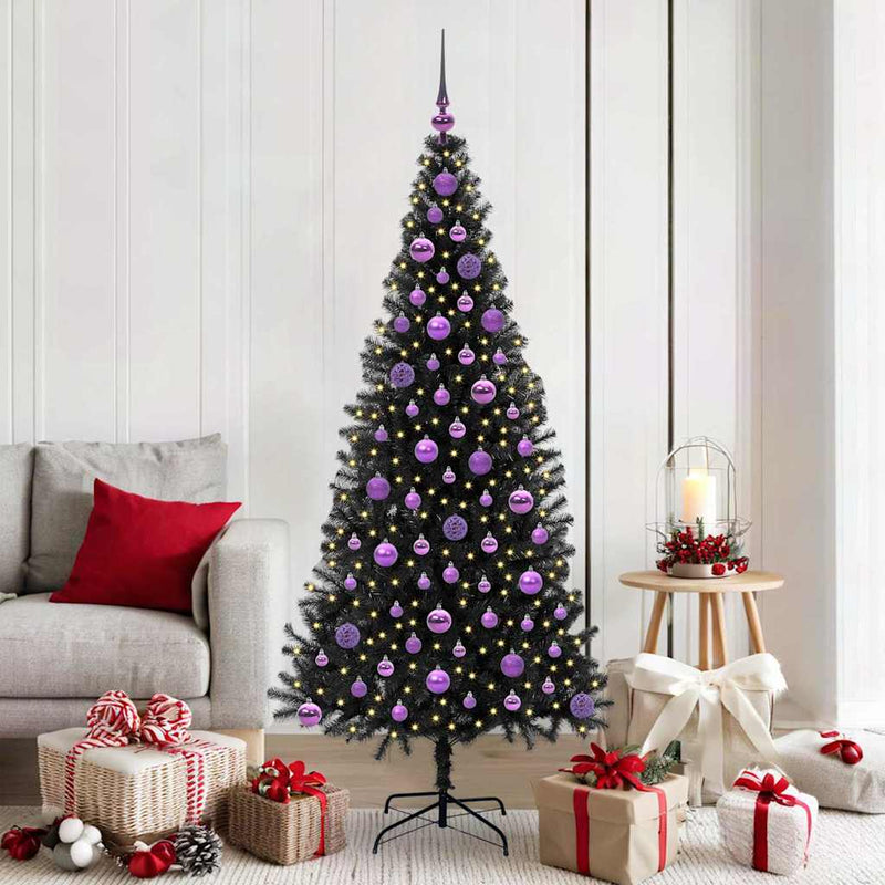 Load image into Gallery viewer, Vidaxl kerstboom met 300 led met standaard zwart 180 cm pvc