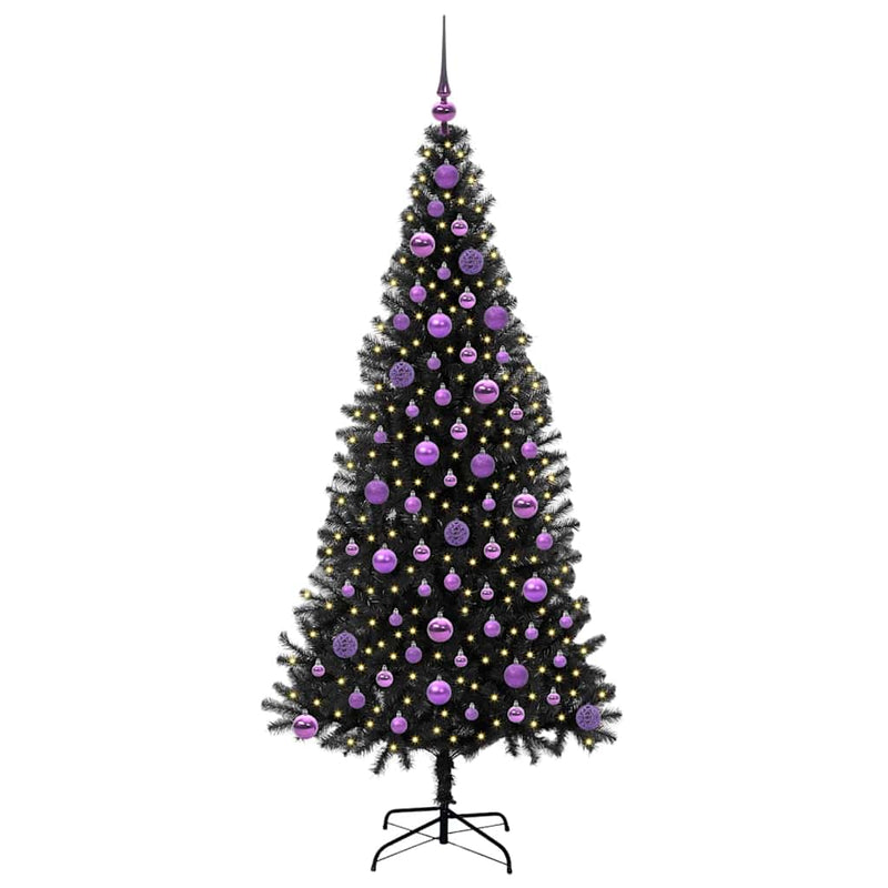 Load image into Gallery viewer, Vidaxl kerstboom met 300 led met standaard zwart 180 cm pvc