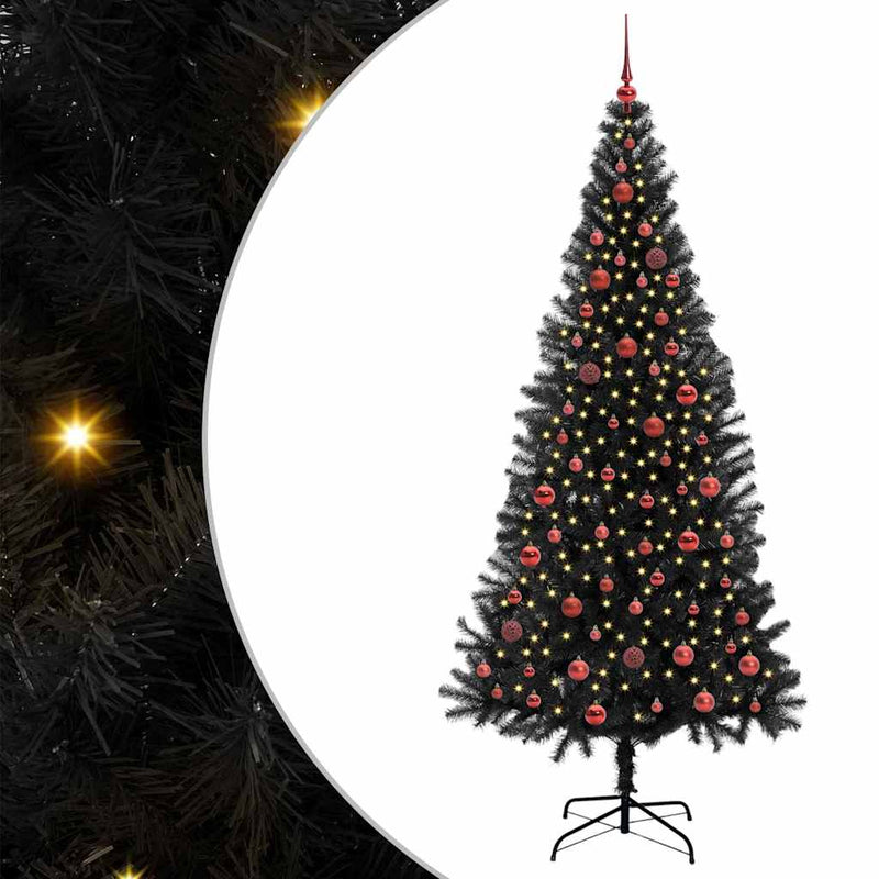 Load image into Gallery viewer, Vidaxl kerstboom met 300 led met standaard zwart 210 cm pvc