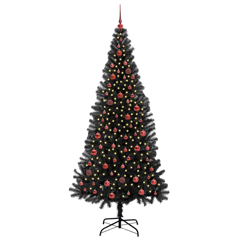 Load image into Gallery viewer, Vidaxl kerstboom met 300 led met standaard zwart 210 cm pvc