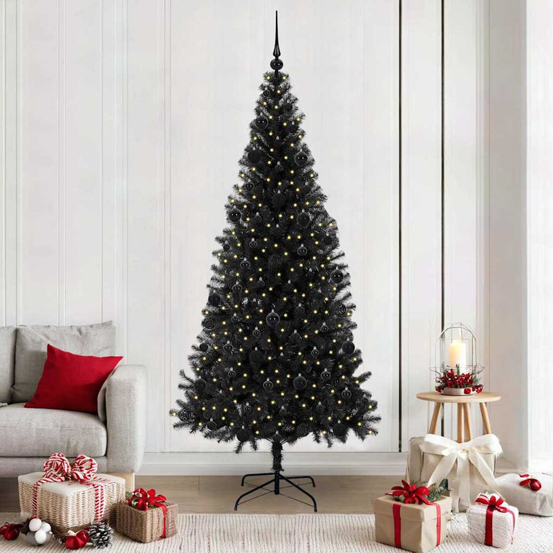 Load image into Gallery viewer, Vidaxl kerstboom met 300 led met standaard zwart 210 cm pvc