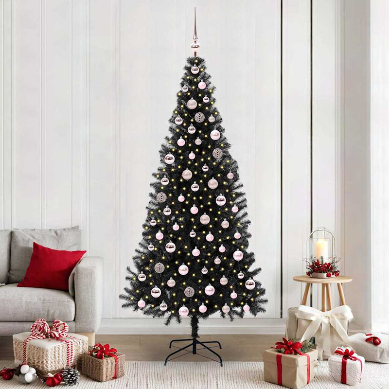 Load image into Gallery viewer, Vidaxl kerstboom met 300 led met standaard zwart 210 cm pvc