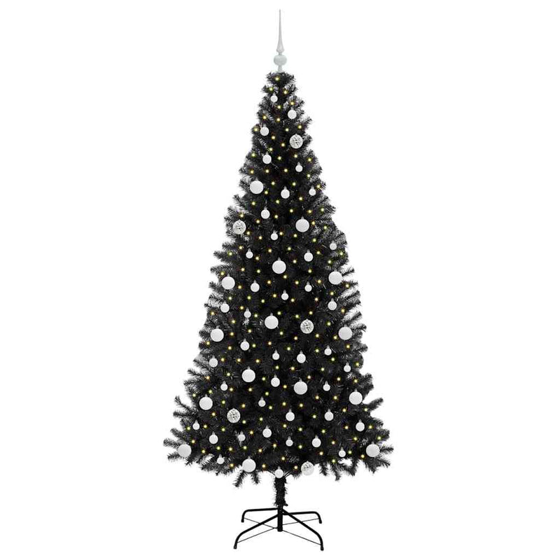 Load image into Gallery viewer, Vidaxl kerstboom met 300 led met standaard zwart 210 cm pvc