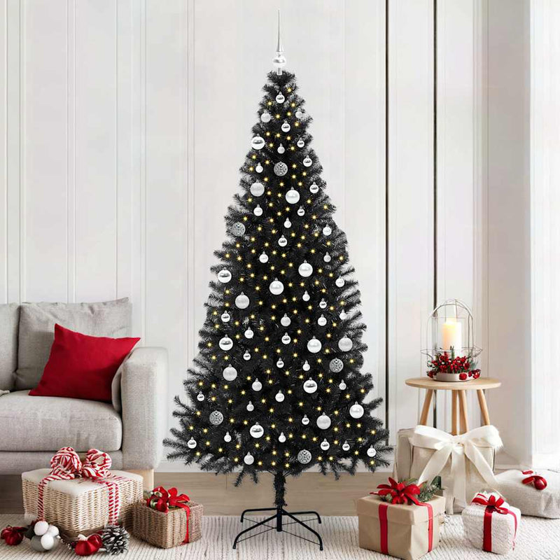 Load image into Gallery viewer, Vidaxl kerstboom met 300 led met standaard zwart 210 cm pvc