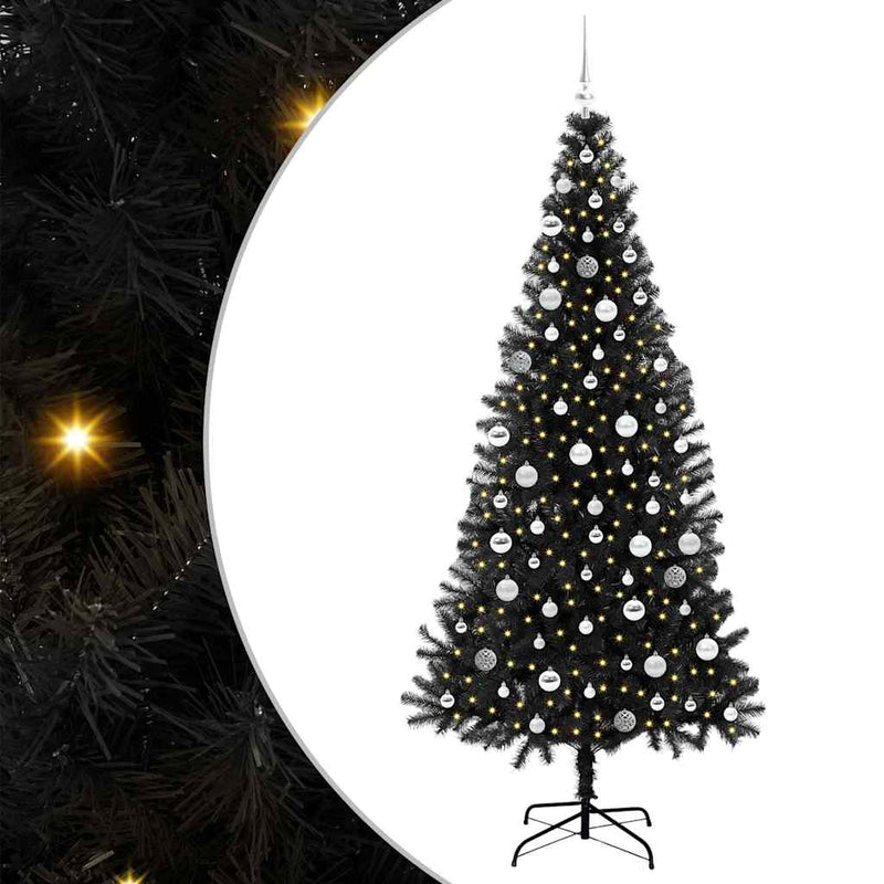 Load image into Gallery viewer, Vidaxl kerstboom met 300 led met standaard zwart 210 cm pvc