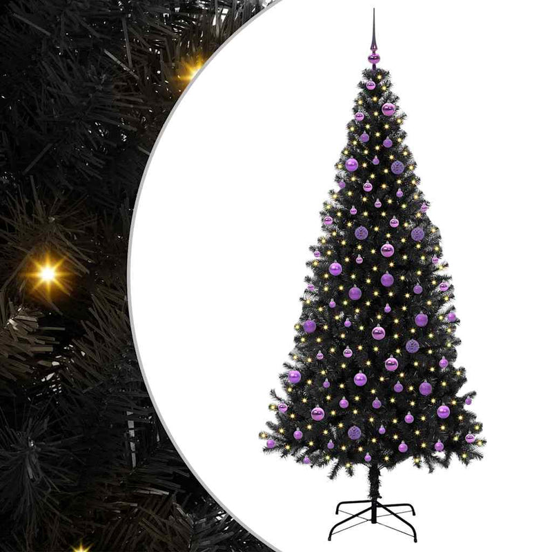Load image into Gallery viewer, Vidaxl kerstboom met 300 led met standaard zwart 210 cm pvc
