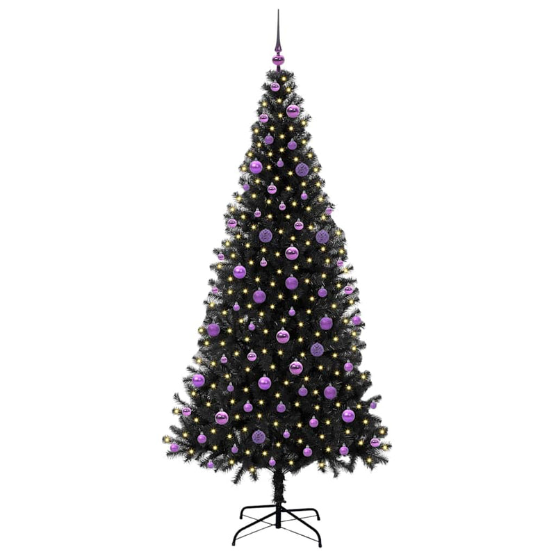 Load image into Gallery viewer, Vidaxl kerstboom met 300 led met standaard zwart 210 cm pvc