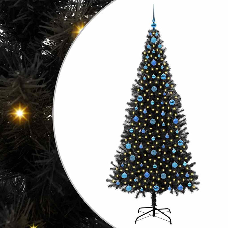 Load image into Gallery viewer, Vidaxl kerstboom met 300 led met standaard zwart 210 cm pvc