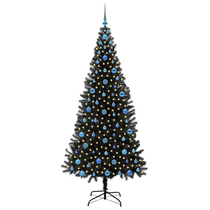 Load image into Gallery viewer, Vidaxl kerstboom met 300 led met standaard zwart 210 cm pvc