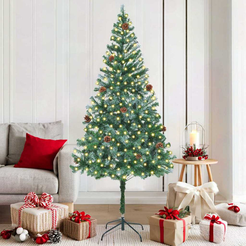Load image into Gallery viewer, Vidaxl kunstkerstboom met 300 led groen 180 cm pvc en staal