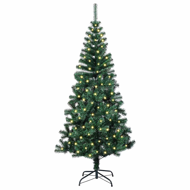 Load image into Gallery viewer, Vidaxl kunstmatig voorverlicht kerstboom groen 120 cm pvc en metaal
