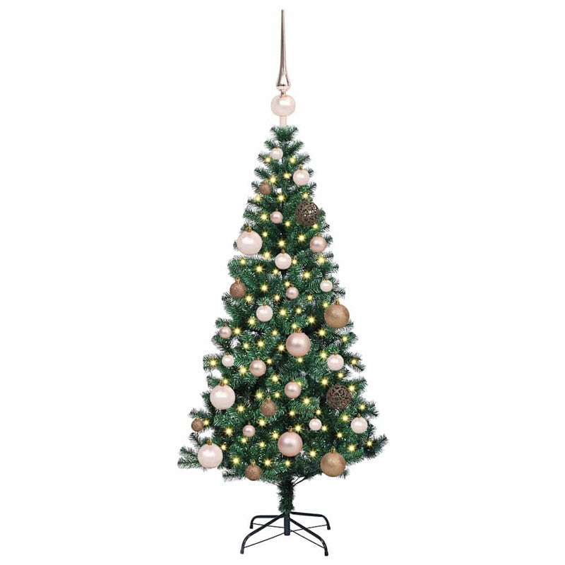 Load image into Gallery viewer, Vidaxl kunstmatig voorverlicht kerstboom groen 120 cm pvc en metaal
