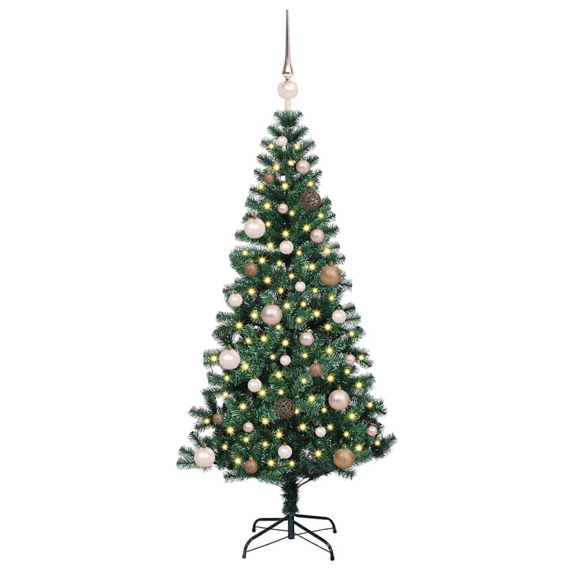 Load image into Gallery viewer, Vidaxl kunstmatig voorverlicht kerstboom groen 150 cm pvc en metaal