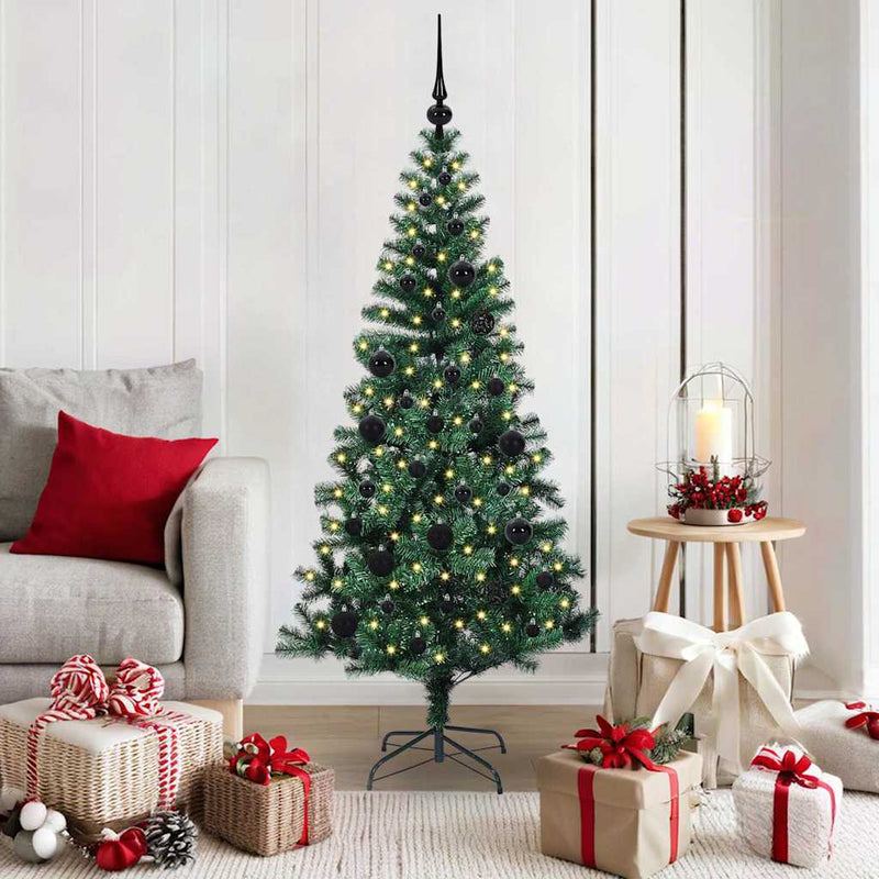 Load image into Gallery viewer, Vidaxl kunstmatig voorverlicht kerstboom groen 150 cm pvc en metaal