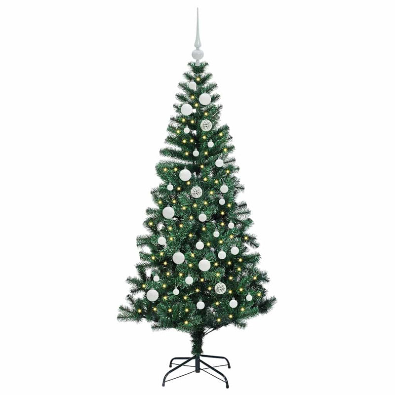 Load image into Gallery viewer, Vidaxl kunstmatig voorverlicht kerstboom groen 150 cm pvc en metaal