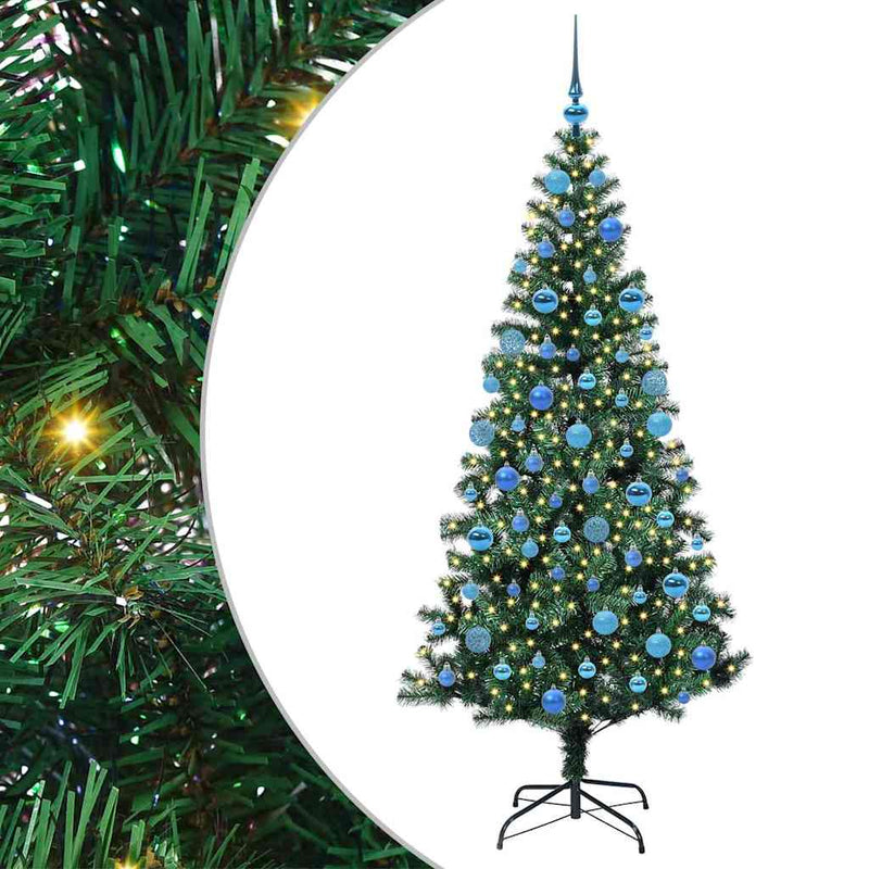 Load image into Gallery viewer, Vidaxl kunstmatig voorverlicht kerstboom groen 180 cm pvc en metaal