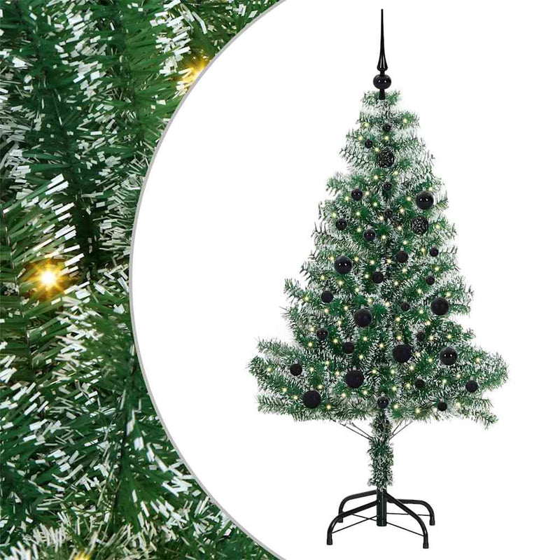 Load image into Gallery viewer, Vidaxl kunstmatige kerstboom sneeuw gevlochten met led licht 150 cm
