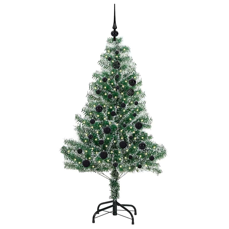 Load image into Gallery viewer, Vidaxl kunstmatige kerstboom sneeuw gevlochten met led licht 150 cm
