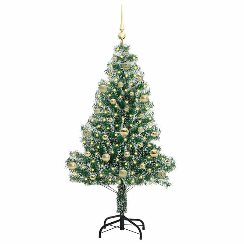 Load image into Gallery viewer, Vidaxl kunstmatige kerstboom sneeuw gevlochten met led licht 150 cm