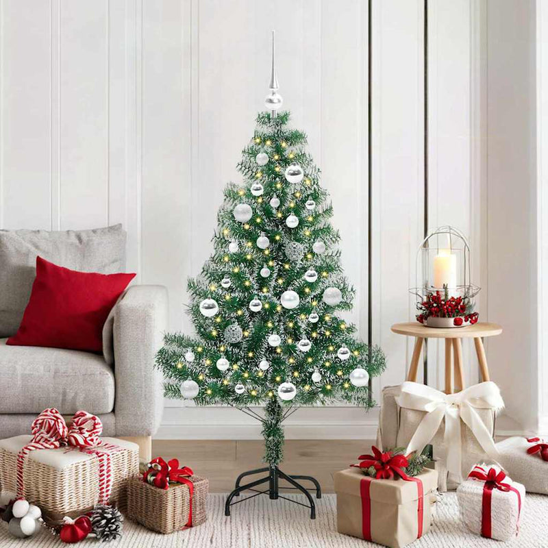 Load image into Gallery viewer, Vidaxl kunstmatige kerstboom sneeuw gevlochten met led licht 150 cm