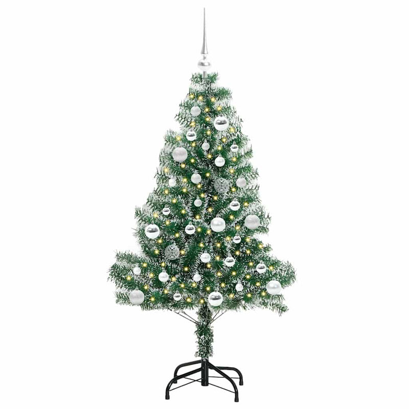 Load image into Gallery viewer, Vidaxl kunstmatige kerstboom sneeuw gevlochten met led licht 150 cm