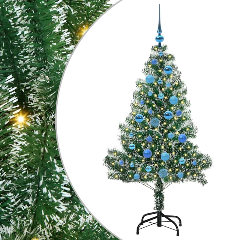 Load image into Gallery viewer, Vidaxl kunstmatige kerstboom sneeuw gevlochten met led licht 150 cm