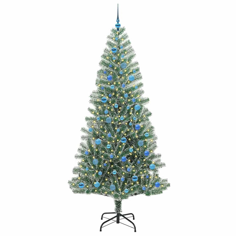 Load image into Gallery viewer, Vidaxl kunstmatige kerstboom sneeuw gevlochten met led licht 240 cm