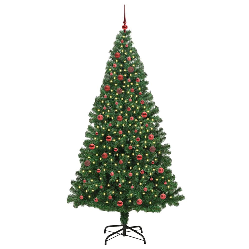 Load image into Gallery viewer, Vidaxl kunstkerstboom groen 210 cm pvc en staal en kunststof
