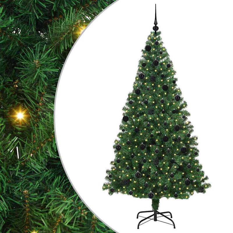 Load image into Gallery viewer, Vidaxl kunstkerstboom groen 210 cm pvc en staal en kunststof