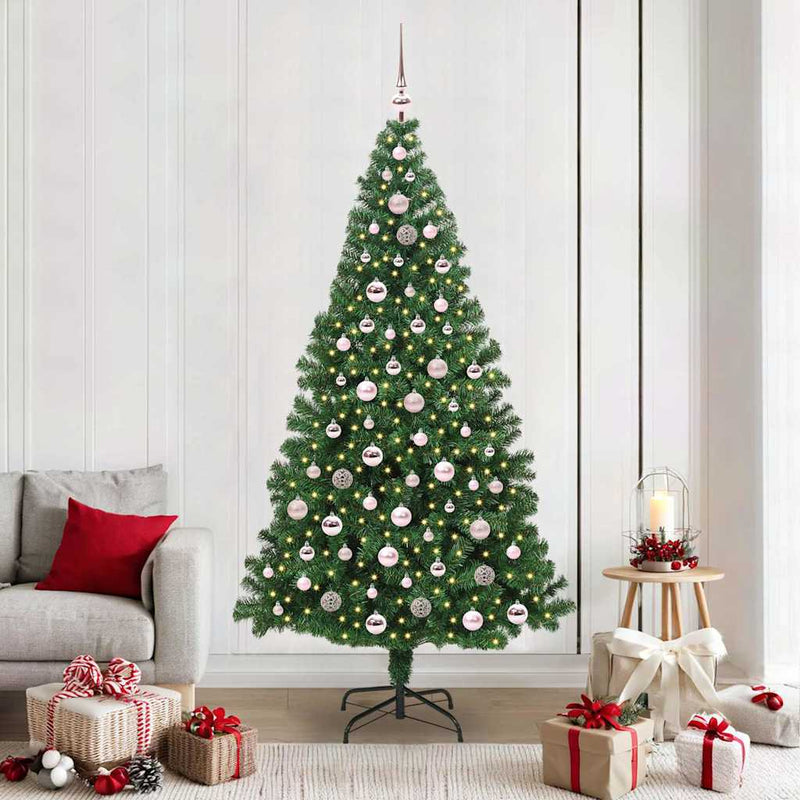 Load image into Gallery viewer, Vidaxl kunstkerstboom groen 210 cm pvc en staal en kunststof