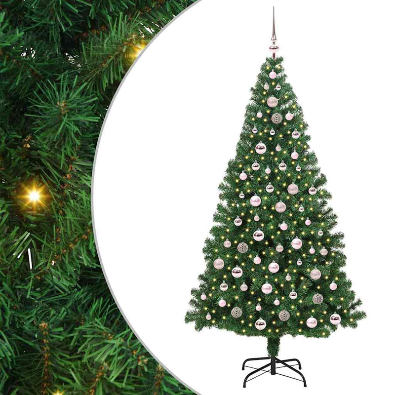 Load image into Gallery viewer, Vidaxl kunstkerstboom groen 210 cm pvc en staal en kunststof