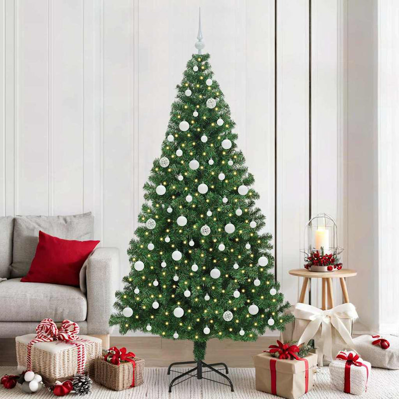 Load image into Gallery viewer, Vidaxl kunstkerstboom groen 210 cm pvc en staal en kunststof