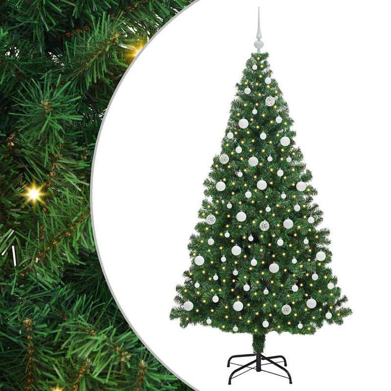 Load image into Gallery viewer, Vidaxl kunstkerstboom groen 210 cm pvc en staal en kunststof