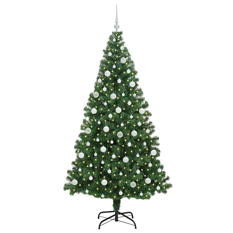 Load image into Gallery viewer, Vidaxl kunstkerstboom groen 210 cm pvc en staal en kunststof