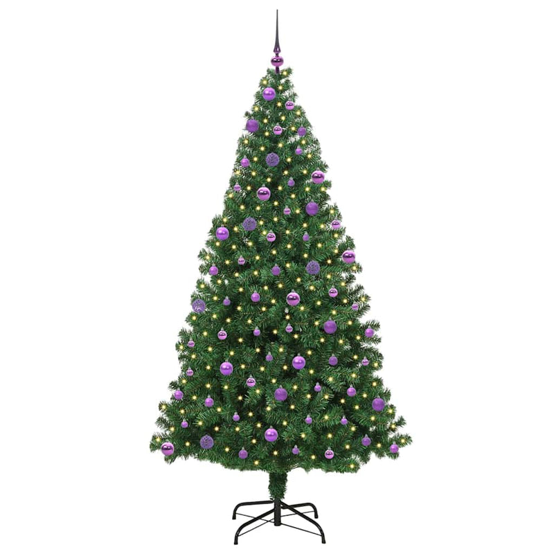 Load image into Gallery viewer, Vidaxl kunstkerstboom groen 210 cm pvc en staal en kunststof
