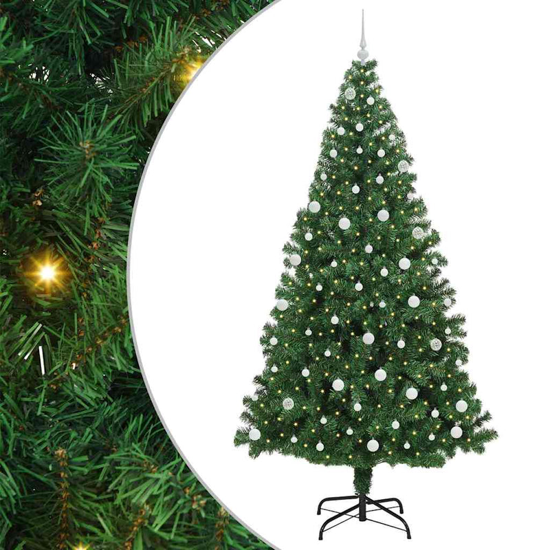 Load image into Gallery viewer, Vidaxl kunstkerstboom groen 240 cm pvc en staal en kunststof