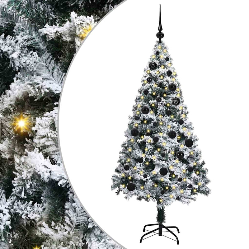 Load image into Gallery viewer, Vidaxl kunstkerstboom met 150 led wit 150 cm pvc en staal en kunststof