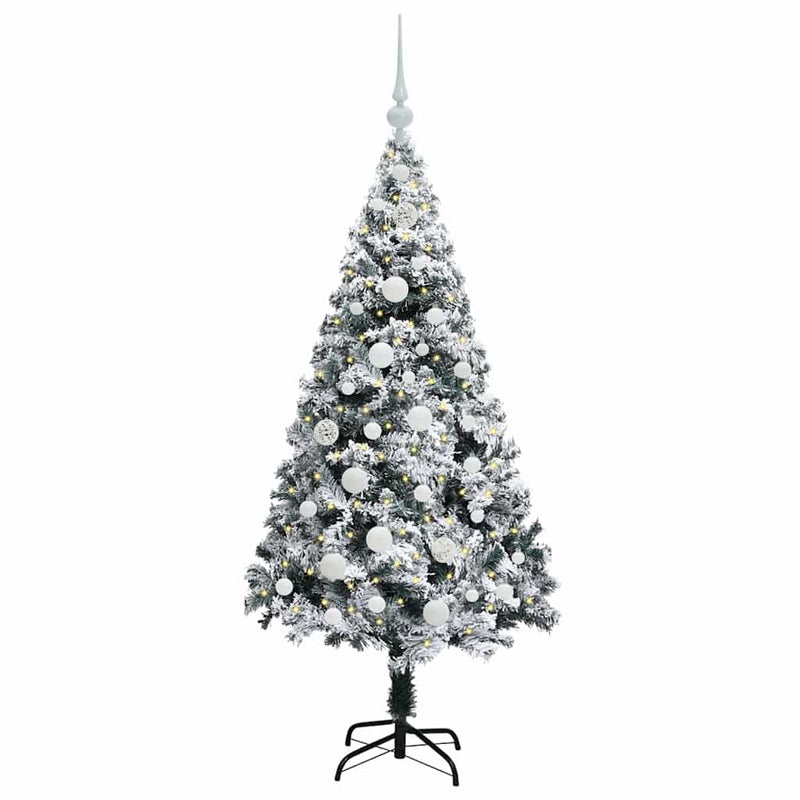 Load image into Gallery viewer, Vidaxl kunstkerstboom met 150 led wit 150 cm pvc en staal en kunststof