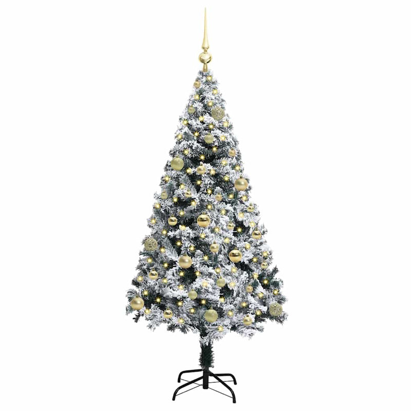 Load image into Gallery viewer, Vidaxl kunstkerstboom met 150 led wit 150 cm pvc en staal en kunststof