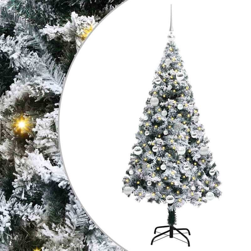 Load image into Gallery viewer, Vidaxl kunstkerstboom met 150 led wit 150 cm pvc en staal en kunststof