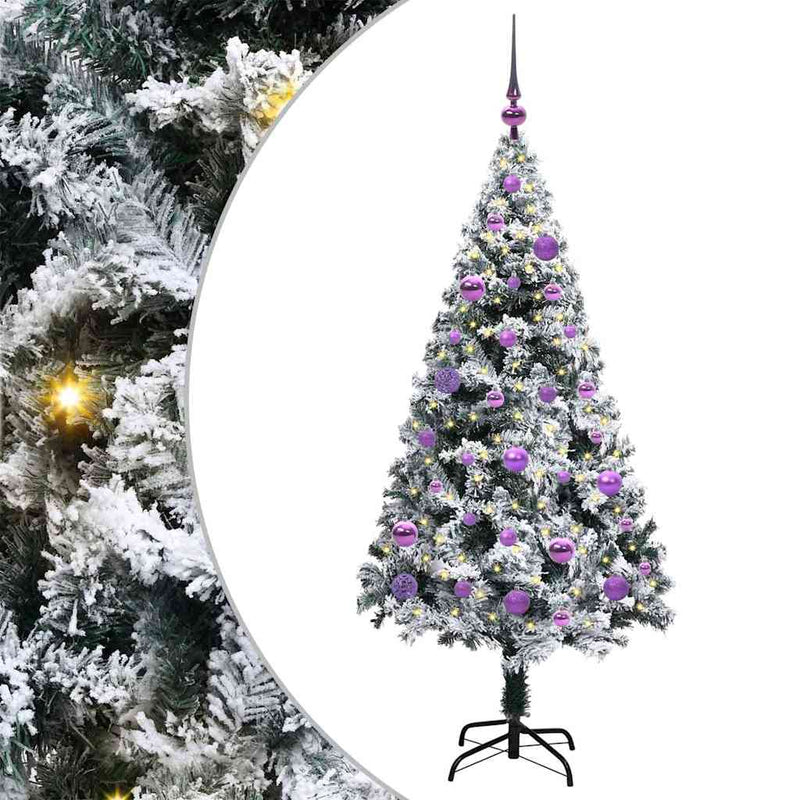Load image into Gallery viewer, Vidaxl kunstkerstboom met 150 led wit 150 cm pvc en staal en kunststof