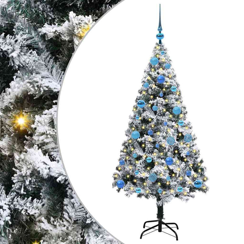 Load image into Gallery viewer, Vidaxl kunstkerstboom met 150 led wit 150 cm pvc en staal en kunststof