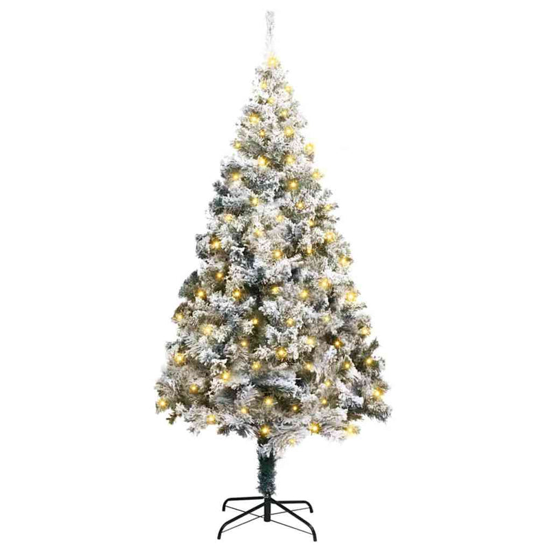 Load image into Gallery viewer, Vidaxl kunstkerstboom met 300 led wit 180 cm pvc en staal en kunststof