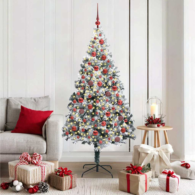 Load image into Gallery viewer, Vidaxl kunstkerstboom met 300 led wit 180 cm pvc en staal en kunststof