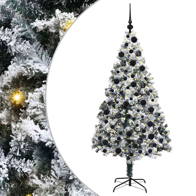 Load image into Gallery viewer, Vidaxl kunstkerstboom met 300 led wit 180 cm pvc en staal en kunststof