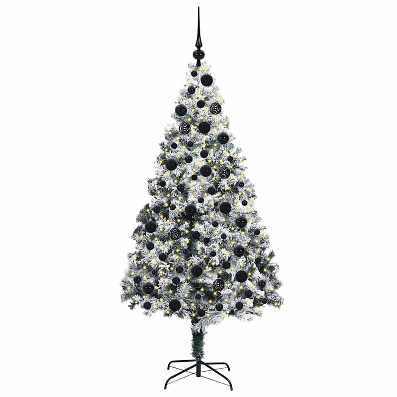 Load image into Gallery viewer, Vidaxl kunstkerstboom met 300 led wit 180 cm pvc en staal en kunststof